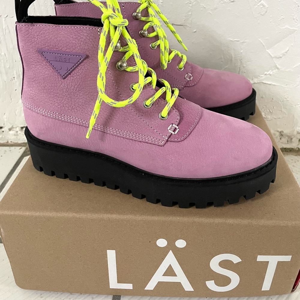 LAST Rocky Newbuck lavender platform hiking boots size 38 new in box